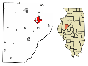 Location of Canton in Fulton County, Illinois.