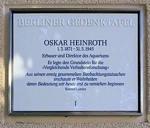 Gedenktafel Budapester Str 32 (Tierg) Oskar Heinroth