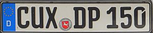 Germany Cuxhaven license plate Lower Saxony