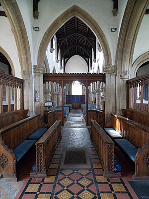 Harlaxton Ss Mary and Peter - interior Chancel view to Nave