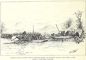 Hazen's men landing at Brown's Ferry