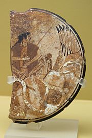 Helios, painting on a terracotta disk, 480 BC, Agora Museum Athens, 080646
