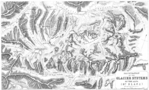 Illustration of the Glacier System of the Alps by Alexander Keith Johnston 1848