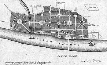 John Evelyn's plan for the rebuilding of London after the Great Fire