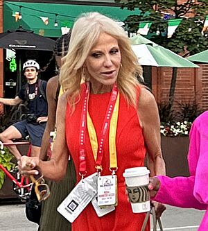Kellyane Conway walking towards the Fiserv Forum on the final evening of the 2024 RNC IMG 9642 (1)