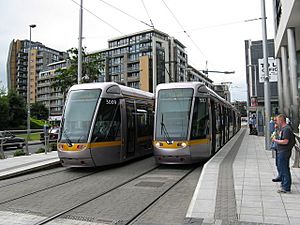 LUAS trams at Tallacht terminus. - geograph.org.uk - 1387090