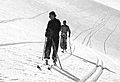 Lawrence and Doris Ogilvie skiing Adelboden 1938
