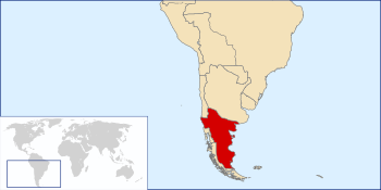 Location of the claimed territory of the Kingdom of Araucanía and Patagonia, in Chile and Argentina