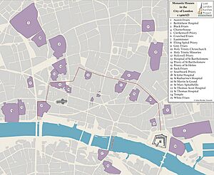 Lost Monastic Houses in the City of London