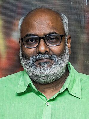 M. M. Keeravani at Inji Iduppazhagi Audio Launch (cropped)