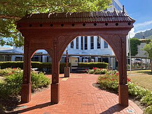 Magyar Millennium Park gate, Thorndon, Wellington, New Zealand