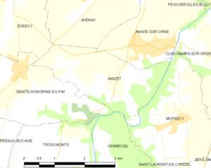 Map commune FR insee code 14393