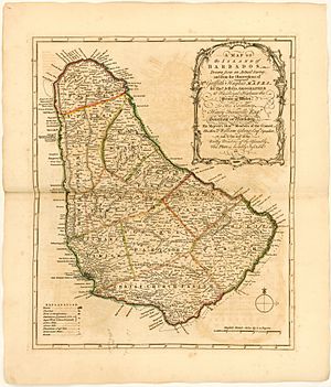 Map of Barbados Thomas Jefferys 1750