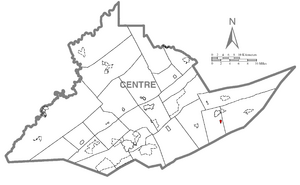 Location of Coburn in Centre County