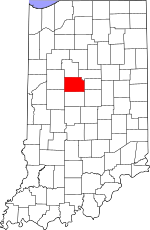 Map of Indiana highlighting Clinton County