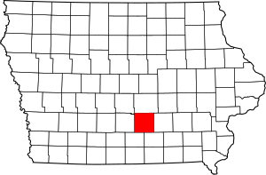 Map of Iowa highlighting Marion County