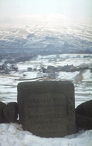 Marker "William Wood, Eyam, Derbyshire, here murdered" - geograph.org.uk - 1589477