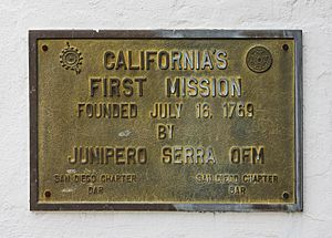 Mission San Diego de Alcalá - plaque