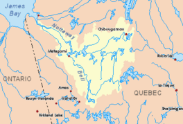 A map showing the watershed of Achepabanca Lake