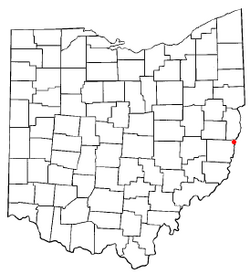 Location of Yorkville, Ohio