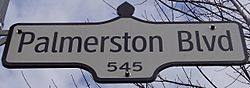Palmerston Boulevard Sign