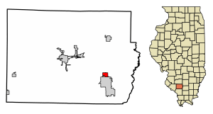 Location of St. Johns in Perry County, Illinois.