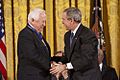 President George W. Bush presents David McCullough with the Presidential Medal of Freedom