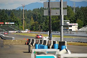 Roaring up the straight Pacific Raceways