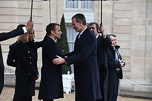 SM el Rey con el Presidente de Francia en la conmemoración del armisticio de la I Guerra Mundial