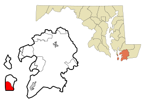Somerset County Maryland Incorporated and Unincorporated areas Smith Island Highlighted.svg