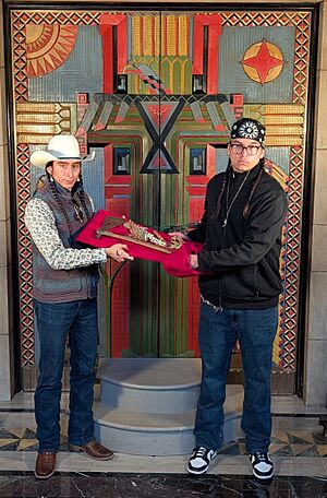 Standing Bear tomahawk displayed by Ponca at Nebraska State Capitol on March 3, 2025