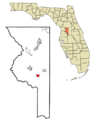 Sumter County Florida Incorporated and Unincorporated areas Webster Highlighted