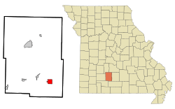 Location of Seymour in Webster County and Missouri