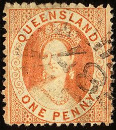 1868 1d wmk small star Queensland 87 Yv24 SG59