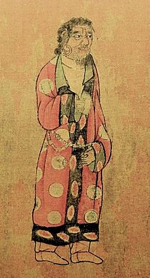 Ambassador from Kumedh (胡密丹), visiting the court of the Tang Dynasty. The Gathering of Kings (王会图) circa 650 CE
