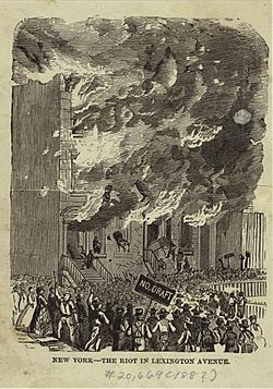 Anti Civil War Draft Rioters in Lexington Avenue New York 1863