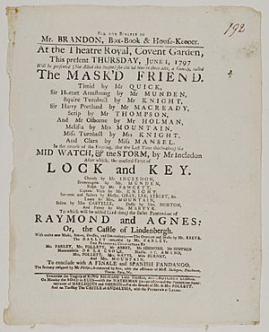 Bodleian Libraries, Playbill of Covent Garden, Thursday, June 1, 1797, announcing The mask'd friend &c.