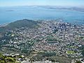 Cape Town and Robben Island seen from Table Mountain