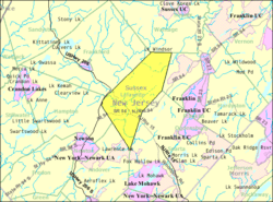 Census Bureau map of Lafayette Township, New Jersey
