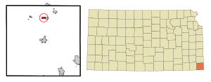 Location within Cherokee County and Kansas