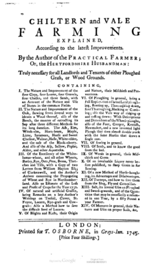 Chiltern and Vale Farming, 1745