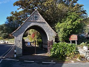 Entrance to Church of St John the Baptist, Niton, Isle of Wight, UK