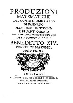 Fagnano - Produzioni matematiche, 1750 - 1506824