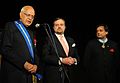 Farooq Abdullah addressing after being conferred the Civilian Honour by the Spain Government on the occasion of the National Day of Spain, in New Delhi. The Ambassador of Spain to India