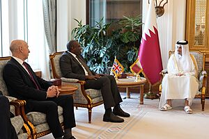 Foreign Secretary David Lammy and Defence Secretary John Healey meet the Prime Minister and Minister of Foreign Affairs of Qatar, HE Sheikh Mohammed bin Abdulrahman bin Jassim Al Thani in Doha (53893047631)