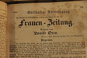 Frontispiece of Frauen Zeitung 1849, Meissen Stadt Museum