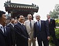 George H. W. Bush and George W. Bush with Hu Jintao