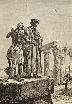 Handmade oil painting reproduction of Ibn Battuta in Egypt, a painting by Hippolyte Leon Benett..jpg