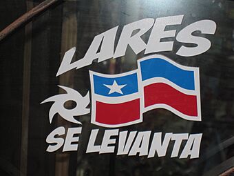 Lares Se Levanta sign, version of Puerto Rico Se Levanta slogan after Hurricane Maria