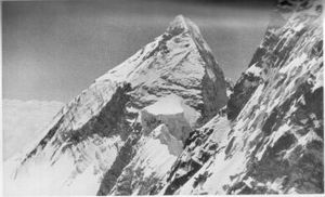 Main peak of Nanda Devi seen from the ‘Second Step, Nanda Devi East, 2nd July 1939